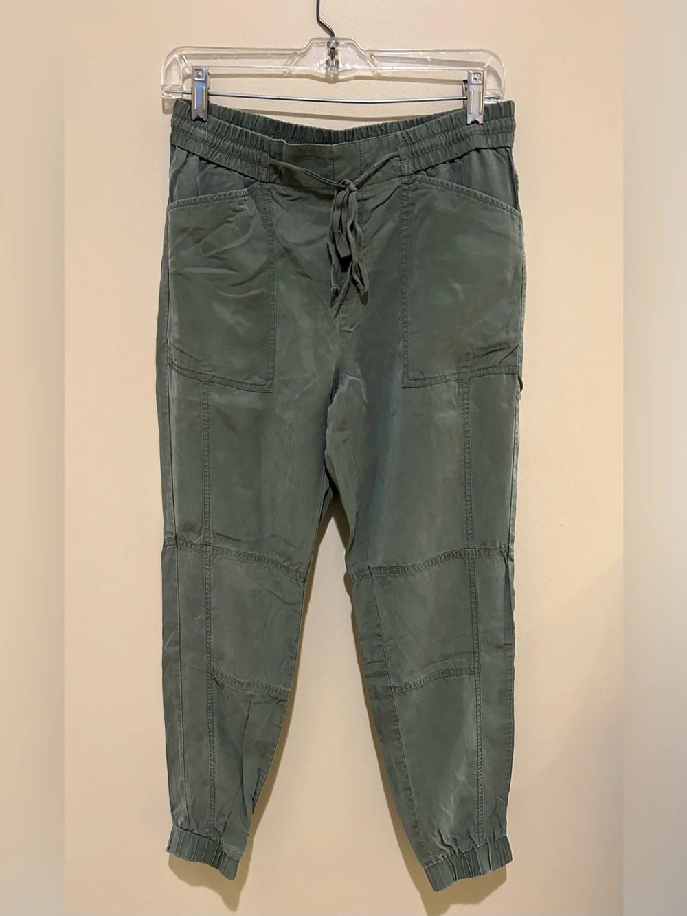 Banana Republic Women’s Olive Green Linen Like Jogger Pants Drawstring Size XS